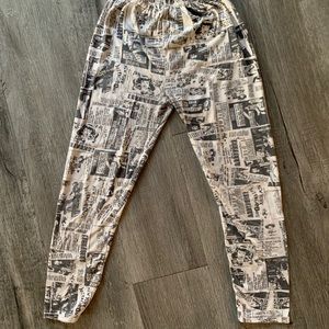 Punk Rock Newsprint Leggings